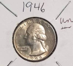 3 WASHINGTON QUARTERS 1946 1951-D 1955