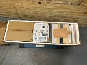 lot 116 image: KIDCRAFT Wooden Farm to Table Play Kitchen with EZ Kraft Assembly, Lights & Sounds, Ice Maker and 18 Accessories, Gift for Ages 3