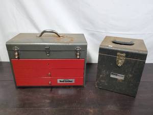 lot 19 image: Work Shops Tool-Locker And Montgomery Ward Powr Kraft Toolbox