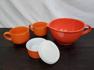 lot 26 image: Collection Of Orange Kitchenware