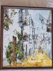 lot 12 image: Bernard Duflour Oil Scene Mediterranean Alley