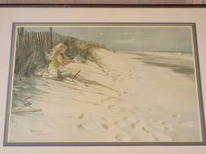 lot 15 image: Carolyn Blish Print Beach Child