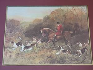 lot 23B image: Large English Hunt Scene Framed Print