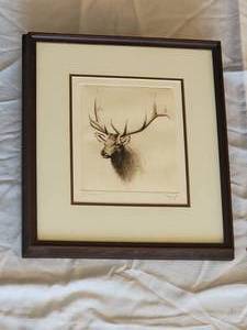 lot 95 image: Trophy Buck Elk Sketch