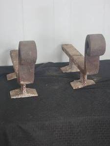 lot 97 image: Wrought Iron Scrolled Fireplace Irons