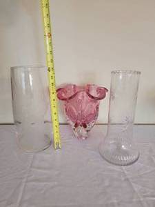 lot 107 image: Czech Bohemian Art Glass Vases Group