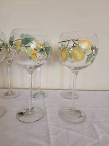 lot 108 image: Hand-Painted Party Wineglasses