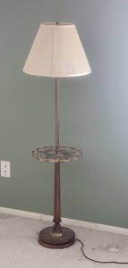 lot 43 image: Timeless Brass Side Table Floor Lamp