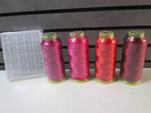 4 Spools of Thread and Container of...