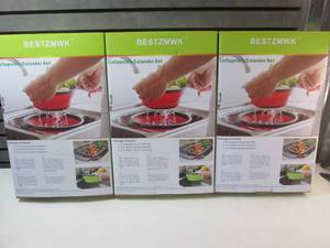 Lot of 3 Collapsible Colander Sets ...