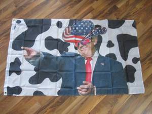 Trump 3 x 5 Flag RWB Cowboy Hat a...