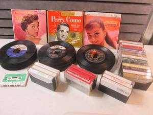 Assorted Vintage 45 Records and Chr...