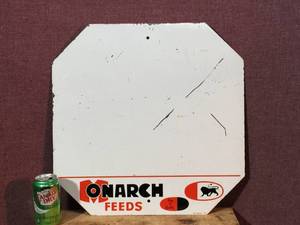 lot 78 image: Vintage - Monarch Feeds - STOP - Sign