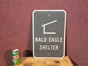 lot 81 image: Bald Eagle Shelter Metal Sign
