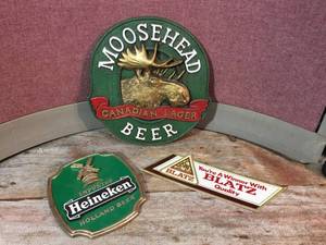 lot 95 image: Vintage Moosehead - Blatz - Heineken 3D Beer Signs