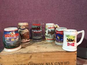 lot 121 image: Budweiser Miller Collectible Steins
