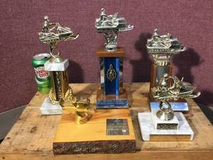 lot 147 image: 5 Vintage Snowmobile Trophies