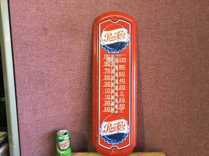 lot 155 image: Vintage Pepsi Cola Metal Thermometer
