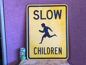 lot 169 image: Slow Children Metal Sign