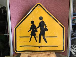 lot 170 image: Pedestrian Metal Sign