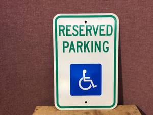 lot 184 image: Reserved Parking Metal Sign