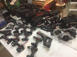 lot 205 image: Large Group Craftsman Cordless Tools & Bag