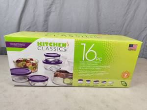 New Kitchen Classics 16 Piece Glass Food Storage Set