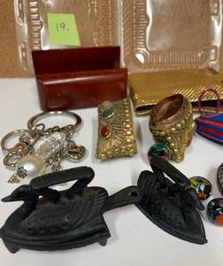 lot 19 image: Antique Group Mini irons, Brass