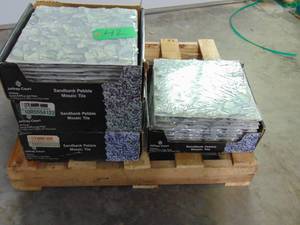 lot 42 image: 40 Sq. Ft. Jeffrey Court Sandbank Pebble 11.875 in. x 11.875 in. x 8mm Glossy Glass Mosaic Tile 42 Tiles