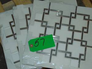 lot 57 image: 5 Tiles MSI Blanco Lynx 10.4 in. x 10.47 in. Polished Marble Floor and Wall Tile (0.76 sq. ft.Each)