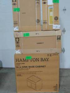 lot 69 image: Hampton Bay Mixed Lot Cabinets White