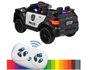 lot 36 image: 12-Volt Kid Ride on Police Car with Parental Remote Control in Black