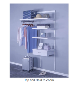lot 73 image: Everbilt Genevieve White Adjustable Closet Organizer Small Drawer Kit