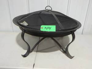 lot 44 image: Hampton Bay Sadler 30 in. x 19 in. Round Steel Wood Burning Fire Pit in Rubbed Bronze