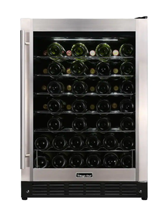 lot 3 image: Magic Chef 23.4 in. W 50-Bottle Wine Cooler in Stainless Steel Unused