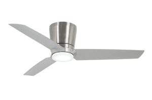 lot 91 image: MinkaAire Pure 48 3 Blade Indoor LED Flush Mount Ceiling Fan with Wall Control Included Model F671L-BNSL
