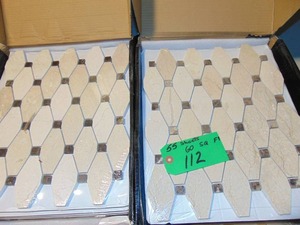lot 112 image: 60 Sq. Ft. MSI Valencia Elongated Octagon 12 in. x 12 in. Polished Marble Floor and Wall Tile (1.1 sq. ft.Each)
