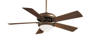 lot 121 image: MINKA-AIRE Supra 52 in. LED Indoor Oil Rubbed Bronze Ceiling Fan with Light and Remote Control
