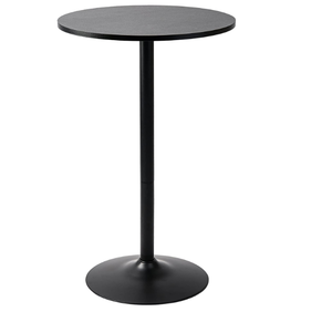 lot 129 image: Pearington Round Cocktail Bistro High Table with Black Top and Base, 1-Pack