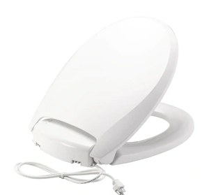 lot 133 image: BEMIS Radiance Multi-Setting Heated Round Closed Front Plastic Toilet Seat in White Night Light, Slow Close
