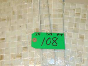 lot 108 image: 28Sq Ft Lot - MSI Ivory 12 in. x 12 in. Polished Glass Patterned Look Wall Tile