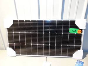 lot 115 image: Renogy Solar Panel 100 Watt 12 Volt, High-Efficiency Monocrystalline PV Module Power Charger for RV Marine Rooftop Farm Battery and Other Off-Grid Applications