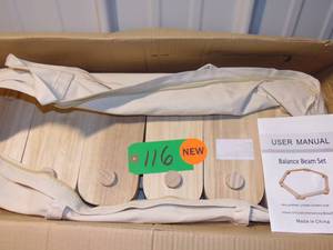 lot 116 image: Balance Beam, Stepping Stones for Kids, - Build Coordination and Gross Motor Skills for Kids and Toddler, Gymnastics Obstacle Course Indoor Outdoor Use