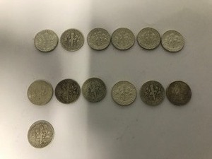 lot 108 image: 13 - silver Roosevelt dimes