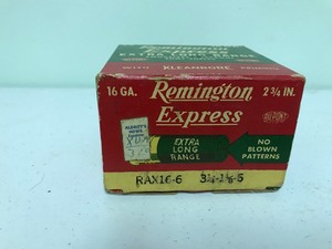 lot 182 image: Vintage Full box 16 gauge Remington Express 2 34 shotgun shells