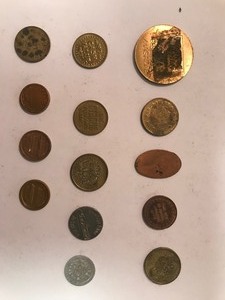 lot 309 image: Lot of token and 3 plastic Pennies