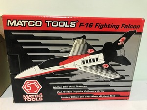 lot 360 image: 1994 Matco Tools F-16 Fighting Falcon Airplane Bank Die-Cast DCF-16