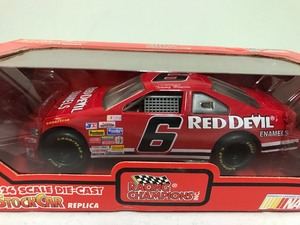 lot 369 image: Racing Champions 1995 Red Devils Enamels Number 6 car Tommy Houston NASCAR die-cast stock car Scale 124
