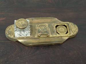 lot 39 image: Old Brass Inkwell
