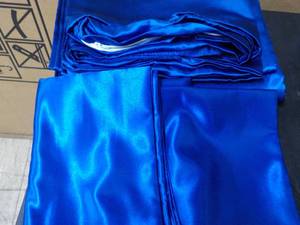 lot 122 image: King Size Blue Satin Duvet Cover wi...